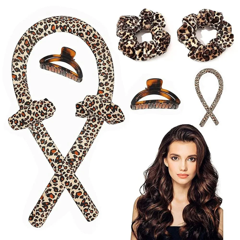 NEW Heatless Hair Curlers For Long Hair, No Heat Silk Curls Headband BLACK NWT
